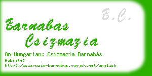 barnabas csizmazia business card